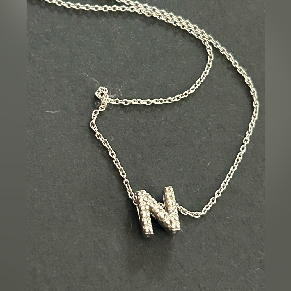 Roberto Coin Silver 'N' Pendant Necklace 18K White Gold